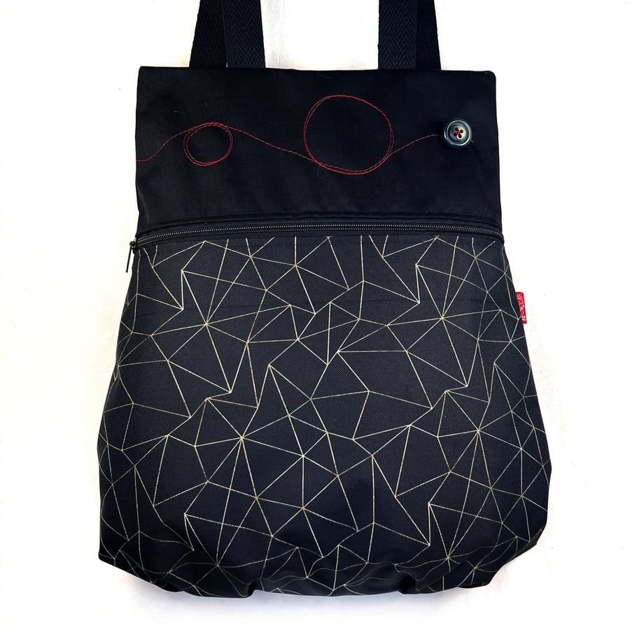 Mochila de tela universo, hecha a mano, sostenible 1