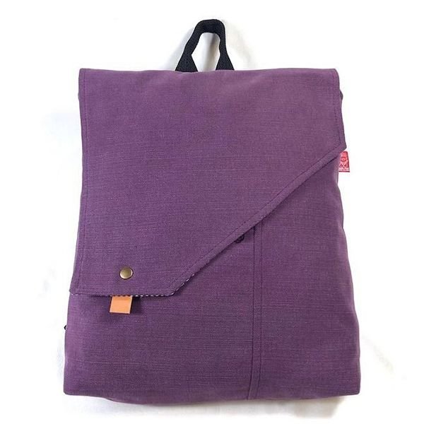 Mochila bolso femenina hecha a mano, Nordik Violeta