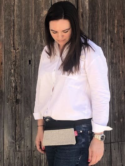 riñonera hecha a mano en barcelona con tela la bicha creativa